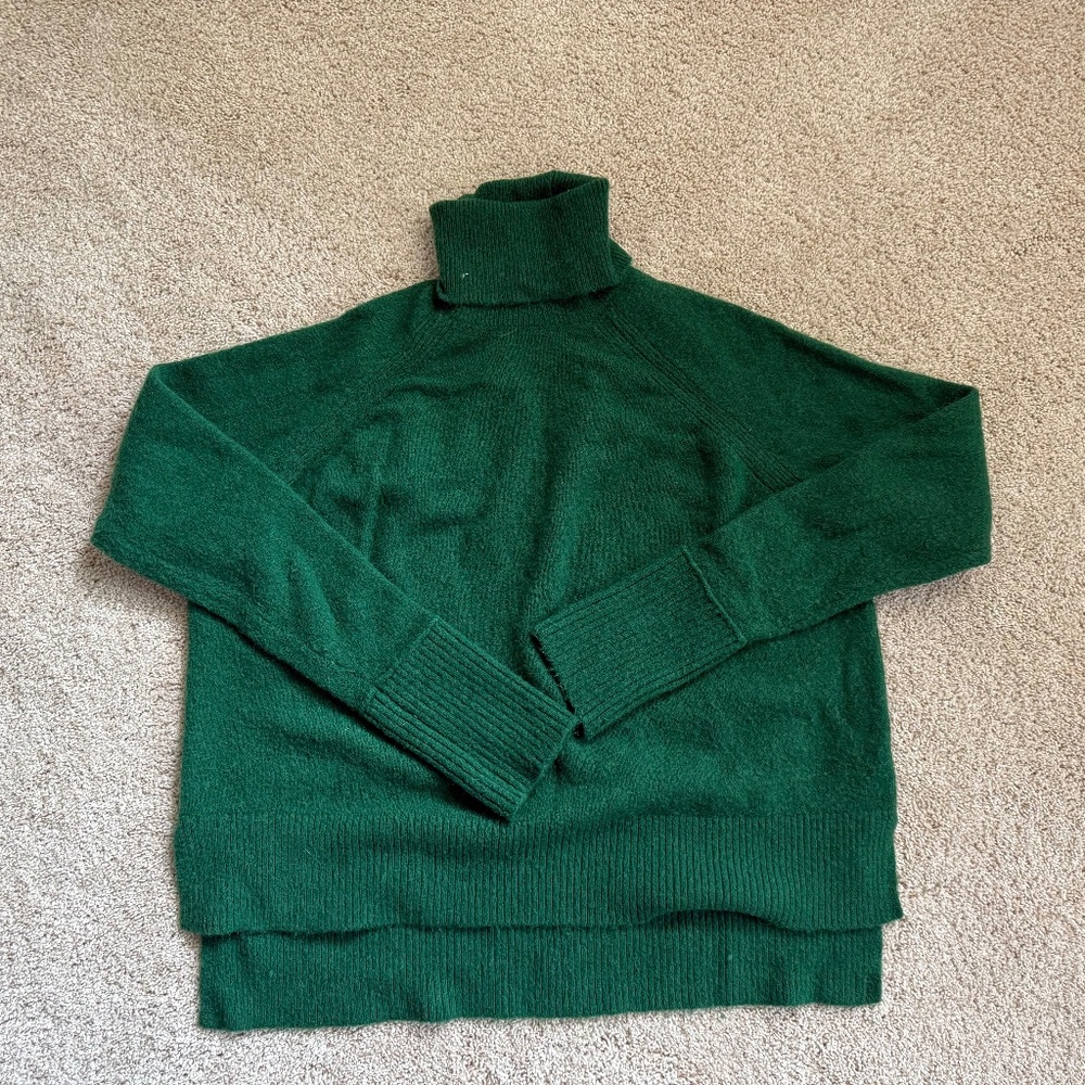 J Crew Green Merino Blend Sweater